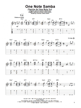 page one of One Note Samba (Samba De Uma Nota So) (Solo Guitar)
