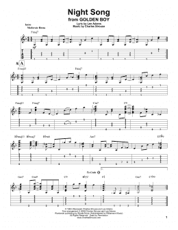 page one of Night Song (Solo Guitar)