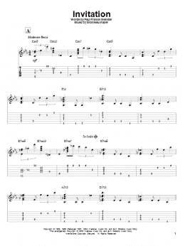 page one of Invitation (Solo Guitar)