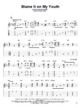 page one of Blame It On My Youth (Solo Guitar)