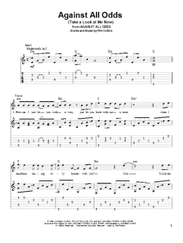 page one of Against All Odds (Take A Look At Me Now) (Solo Guitar)
