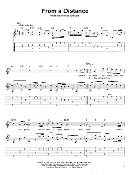 page one of From A Distance (Solo Guitar)