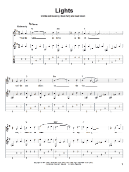 page one of Lights (Solo Guitar)