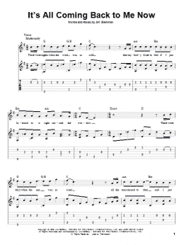page one of It's All Coming Back To Me Now (Solo Guitar)