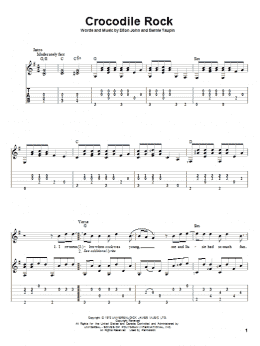 page one of Crocodile Rock (Solo Guitar)
