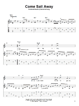 page one of Come Sail Away (Solo Guitar)