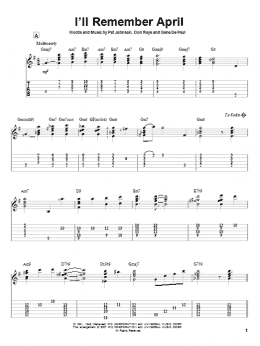 page one of I'll Remember April (Solo Guitar)