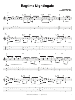 page one of Ragtime Nightingale (Solo Guitar)