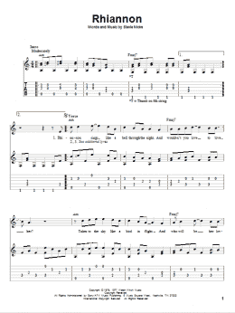 page one of Rhiannon (Solo Guitar)