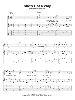 page one of She's Got A Way (Solo Guitar)