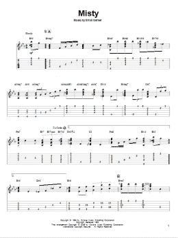 page one of Misty (Solo Guitar)