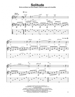 page one of Solitude (Solo Guitar)
