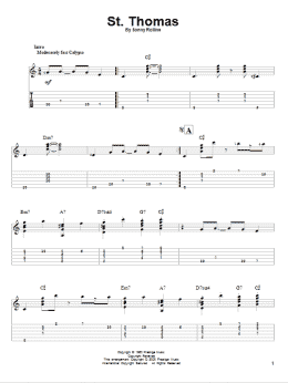 page one of St. Thomas (Solo Guitar)