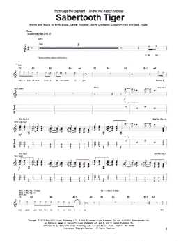 page one of Sabertooth Tiger (Guitar Tab)