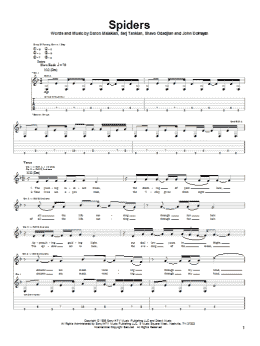 page one of Spiders (Guitar Tab)