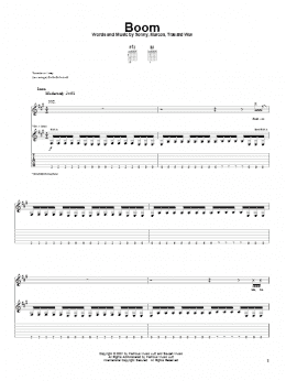 page one of Boom (Guitar Tab)