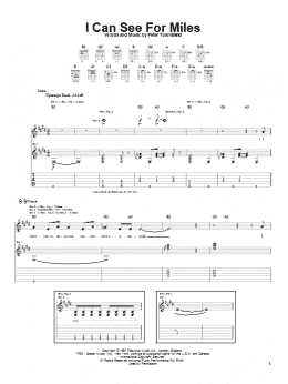 page one of I Can See For Miles (Guitar Tab)