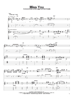 page one of Miss You (Guitar Tab)