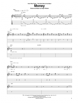 page one of Money (Guitar Tab)