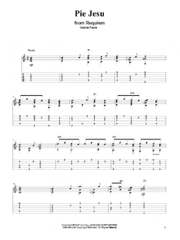 page one of Pie Jesu (Solo Guitar)