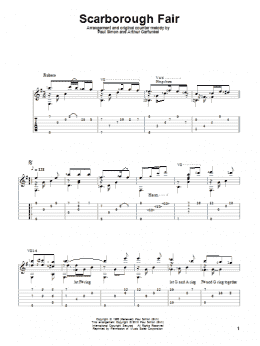 page one of Scarborough Fair (Solo Guitar)