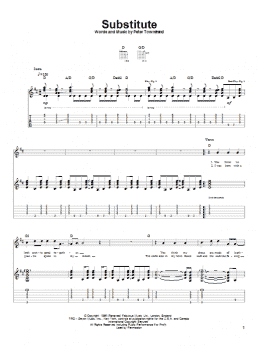page one of Substitute (Guitar Tab)