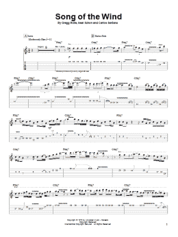 page one of Song Of The Wind (Guitar Tab)