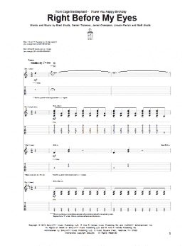 page one of Right Before My Eyes (Guitar Tab)