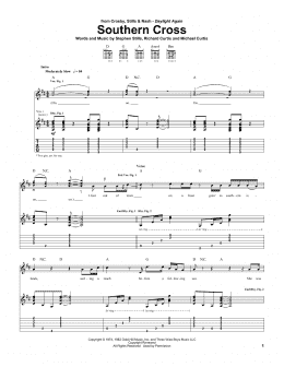 page one of Southern Cross (Guitar Tab)