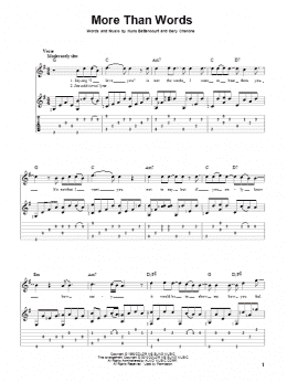 page one of More Than Words (Solo Guitar)