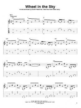 page one of Wheel In The Sky (Solo Guitar)
