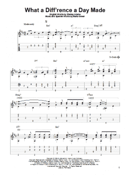 page one of What A Diff'rence A Day Made (Solo Guitar)