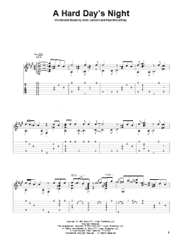 page one of A Hard Day's Night (Solo Guitar)