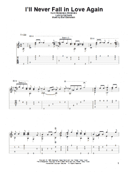page one of I'll Never Fall In Love Again (Solo Guitar)