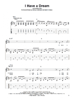 page one of I Have A Dream (Solo Guitar)