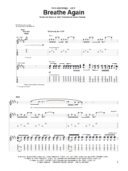 page one of Breathe Again (Guitar Tab)
