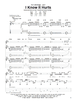 page one of I Know It Hurts (Guitar Tab)