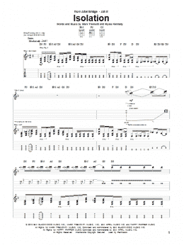 page one of Isolation (Guitar Tab)