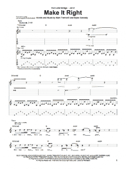 page one of Make It Right (Guitar Tab)