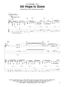 page one of All Hope Is Gone (Guitar Tab)