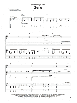 page one of Zero (Guitar Tab)