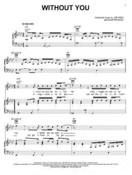 page one of Without You (Piano, Vocal & Guitar Chords (Right-Hand Melody))