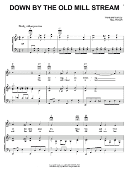 page one of Down By The Old Mill Stream (Piano, Vocal & Guitar Chords (Right-Hand Melody))