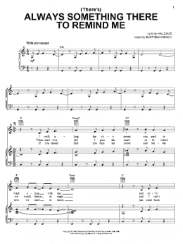 page one of (There's) Always Something There To Remind Me (Piano, Vocal & Guitar Chords (Right-Hand Melody))