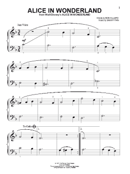page one of Alice In Wonderland (Beginning Piano Solo)
