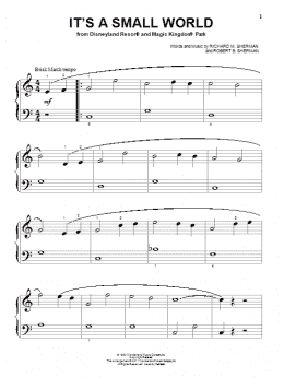 page one of It's A Small World (Beginning Piano Solo)