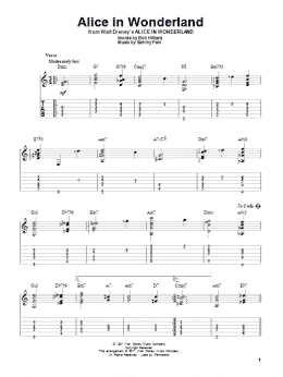 page one of Alice In Wonderland (Solo Guitar)