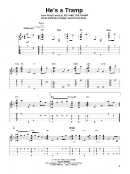 page one of He's A Tramp (from Lady And The Tramp) (Solo Guitar)