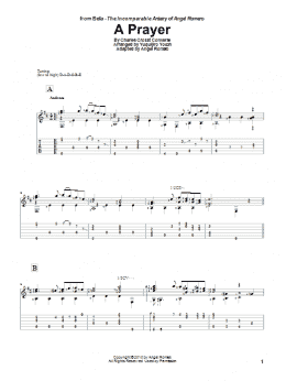 page one of A Prayer (Solo Guitar)