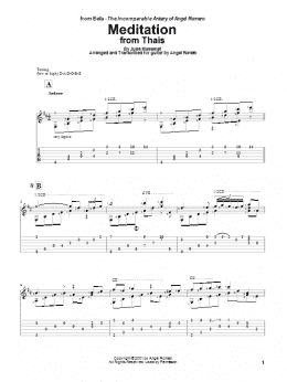 page one of Meditation (Solo Guitar)